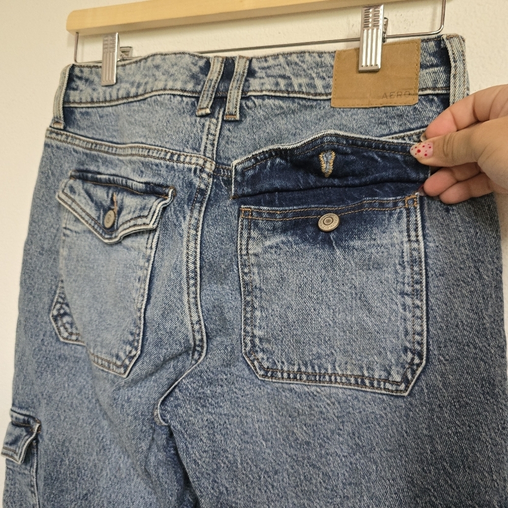 Aeropostale Flare Mid-Rise Cargo Washed Jeans Size 6R - Picture 9 of 12